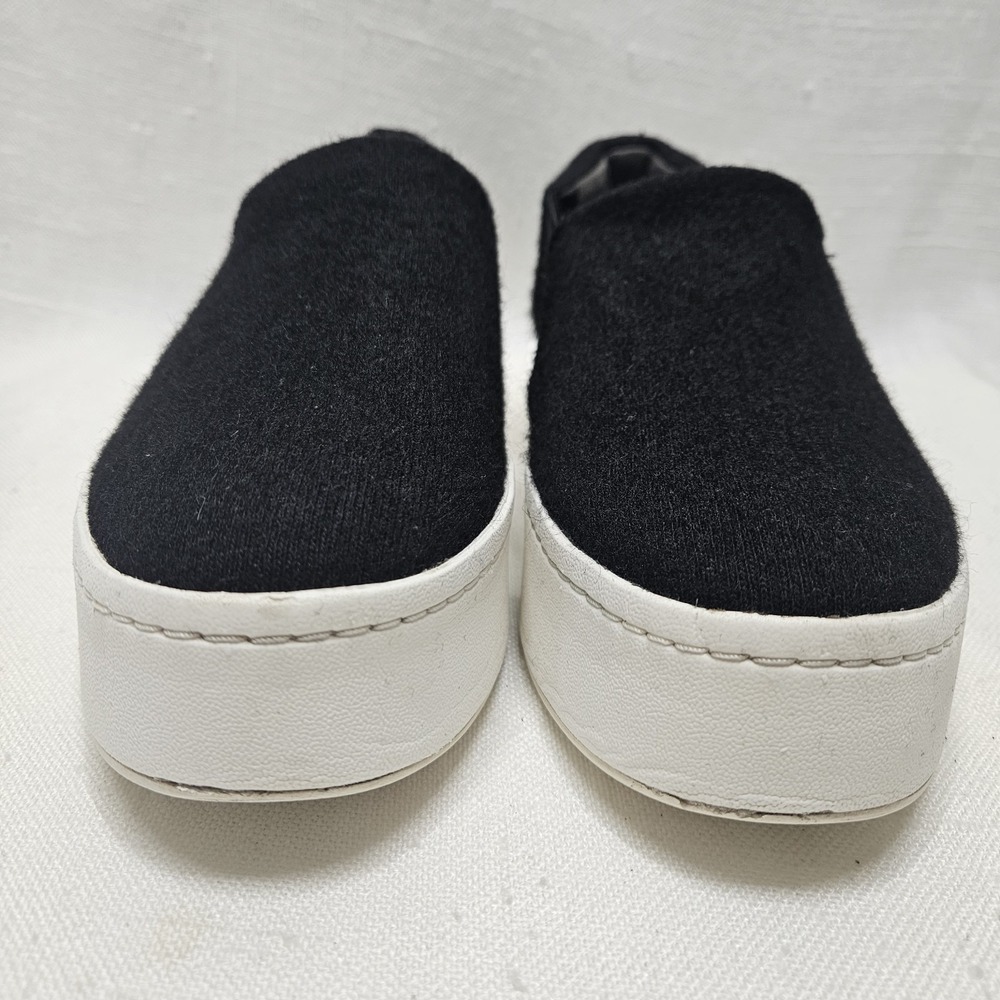 Vince Warren Slip On Sneakers Womens 7 Black Felted Wool Platform Flatform Shoes - Picture 3 of 14